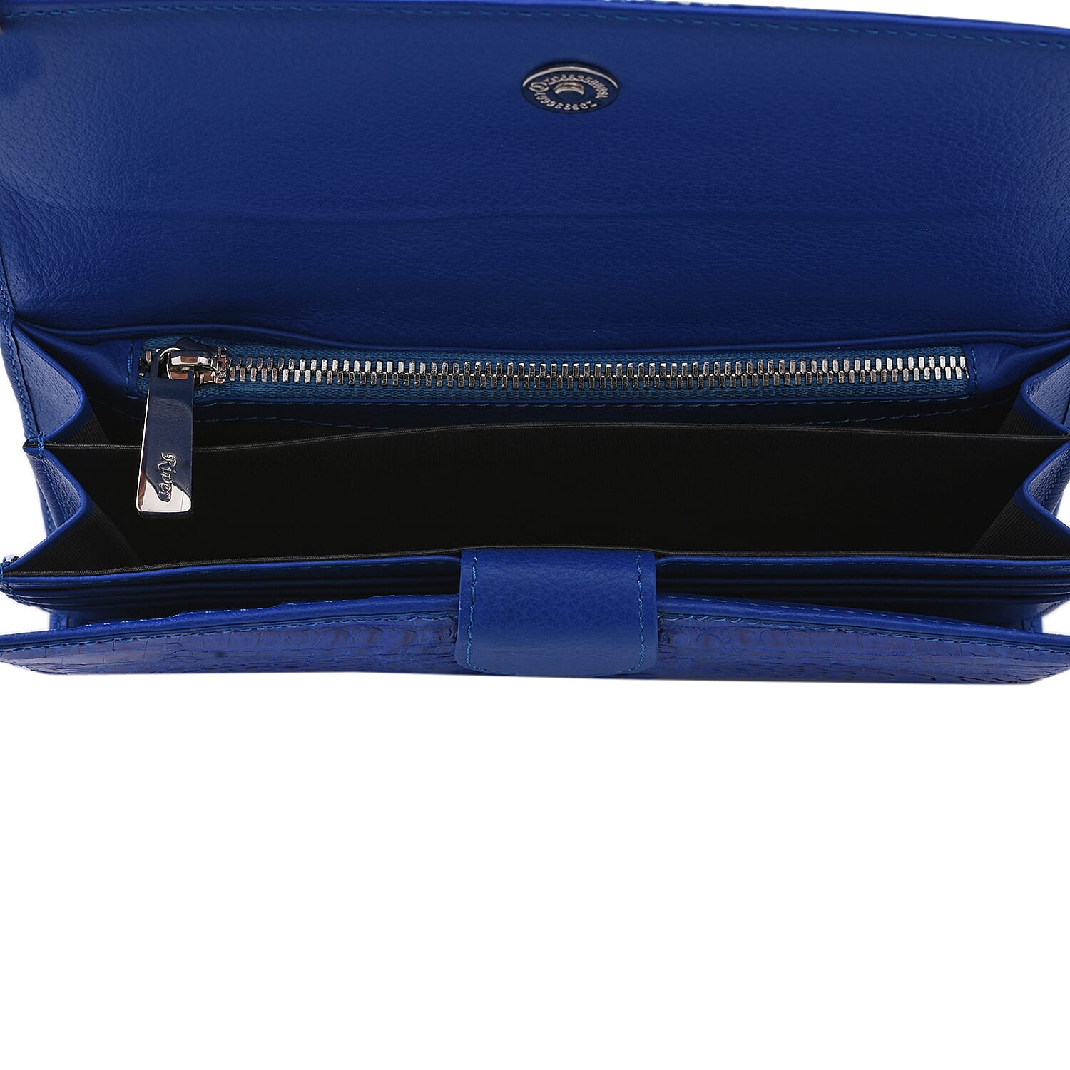 RIVER 100% Genuine Crocodile Leather Wallet with Magnetic Lock(19x10x3Cm) - Royal Blue