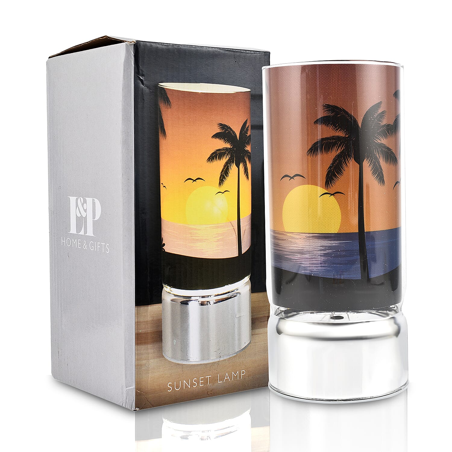 LED Tube Table Lamp (Battery Powered, 2 x AA Batteries (Not Included) - Sunset