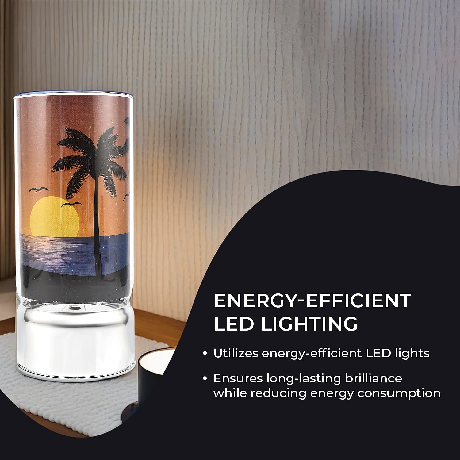LED Tube Table Lamp (Battery Powered, 2 x AA Batteries (Not Included) - Sunset