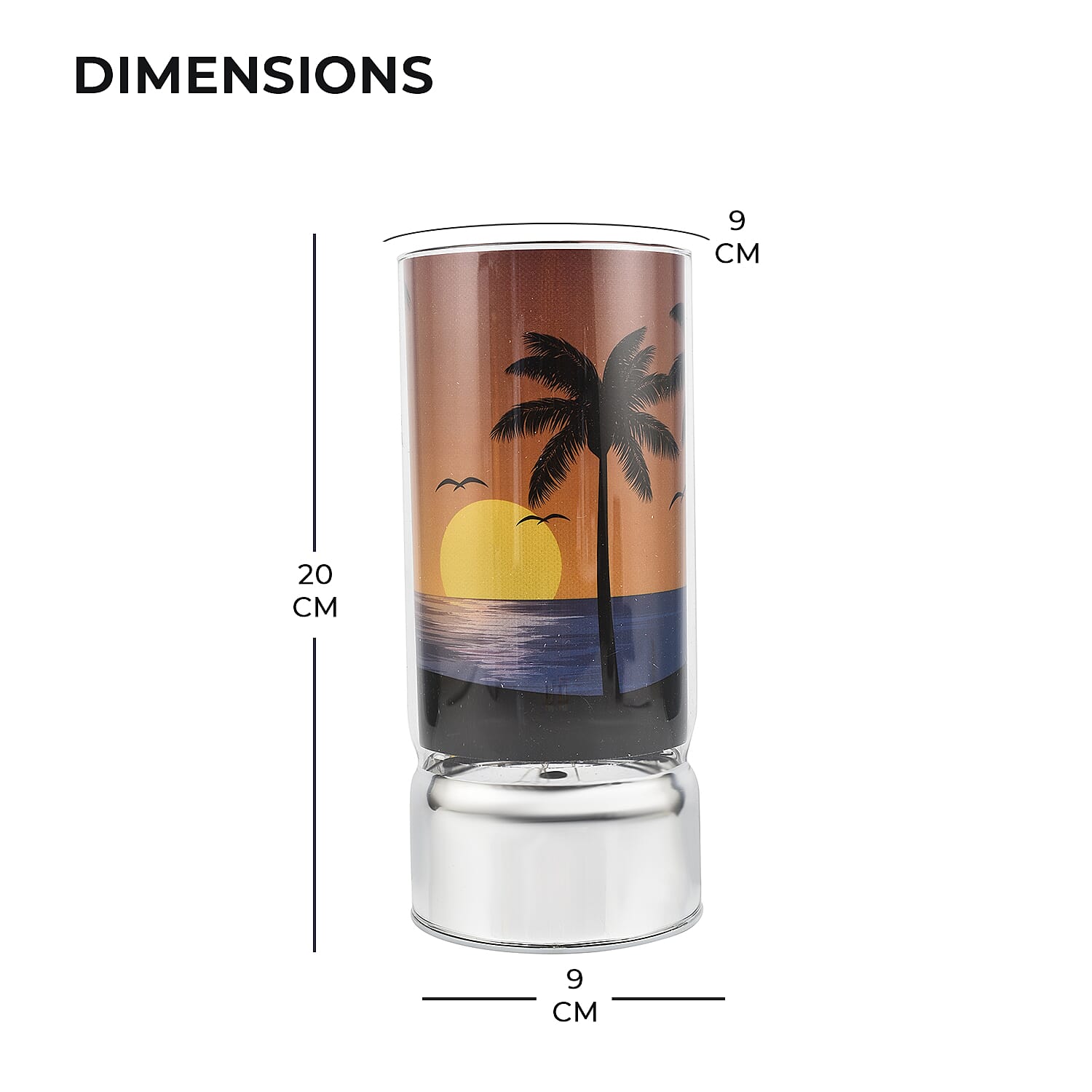 LED Tube Table Lamp (Battery Powered, 2 x AA Batteries (Not Included) - Sunset