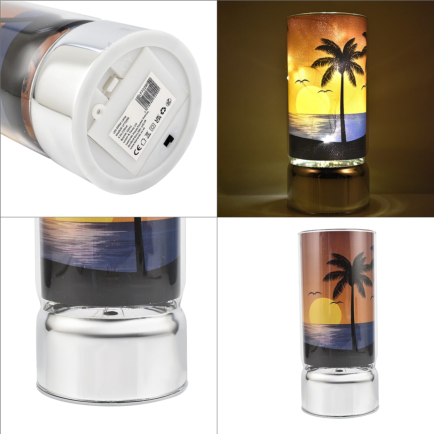 LED Tube Table Lamp (Battery Powered, 2 x AA Batteries (Not Included) - Sunset