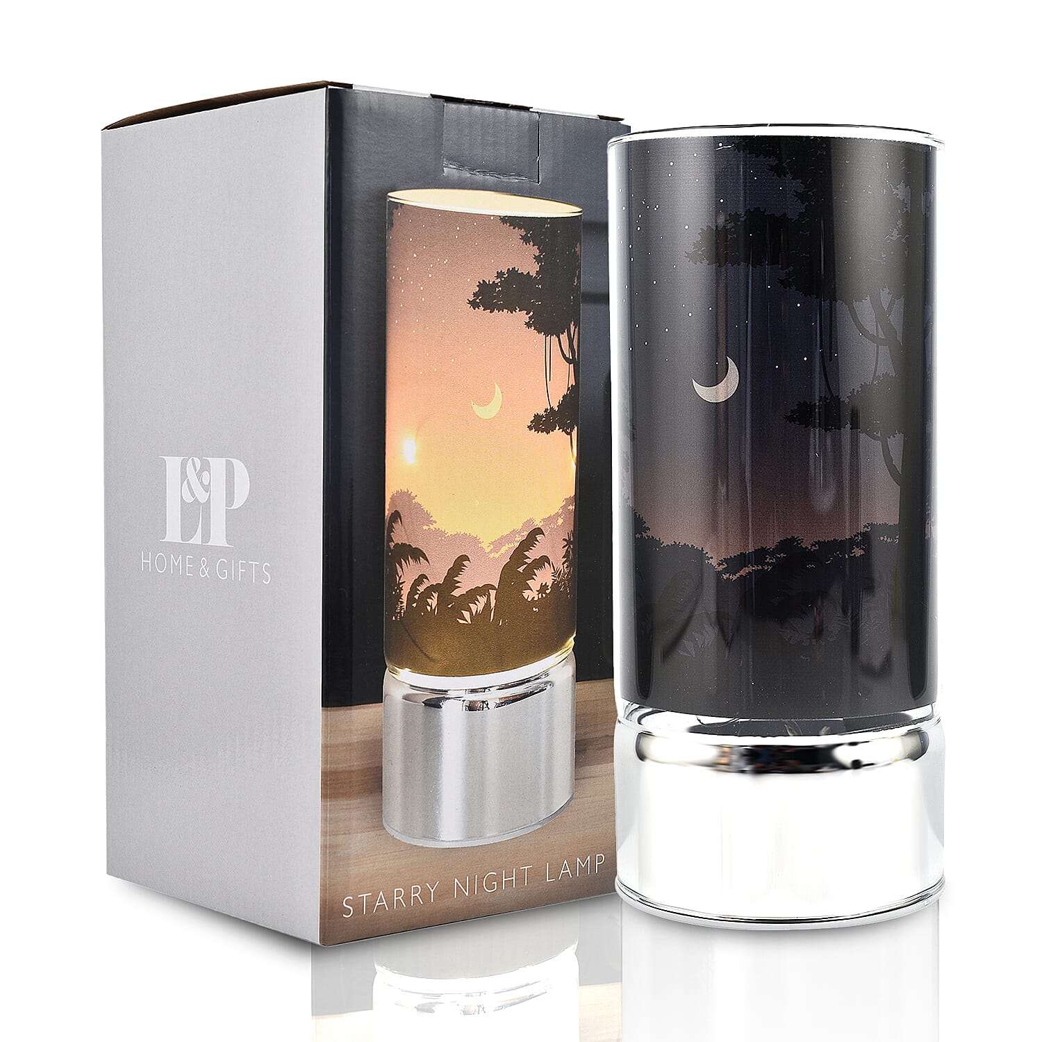 LED Tube Table Lamp (Battery Powered, 2 x AA Batteries (Not Included) - Starry Night