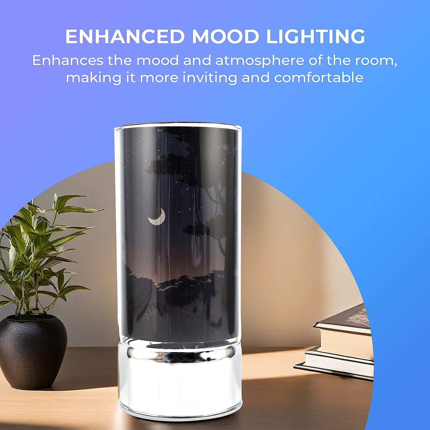 LED Tube Table Lamp (Battery Powered, 2 x AA Batteries (Not Included) - Starry Night