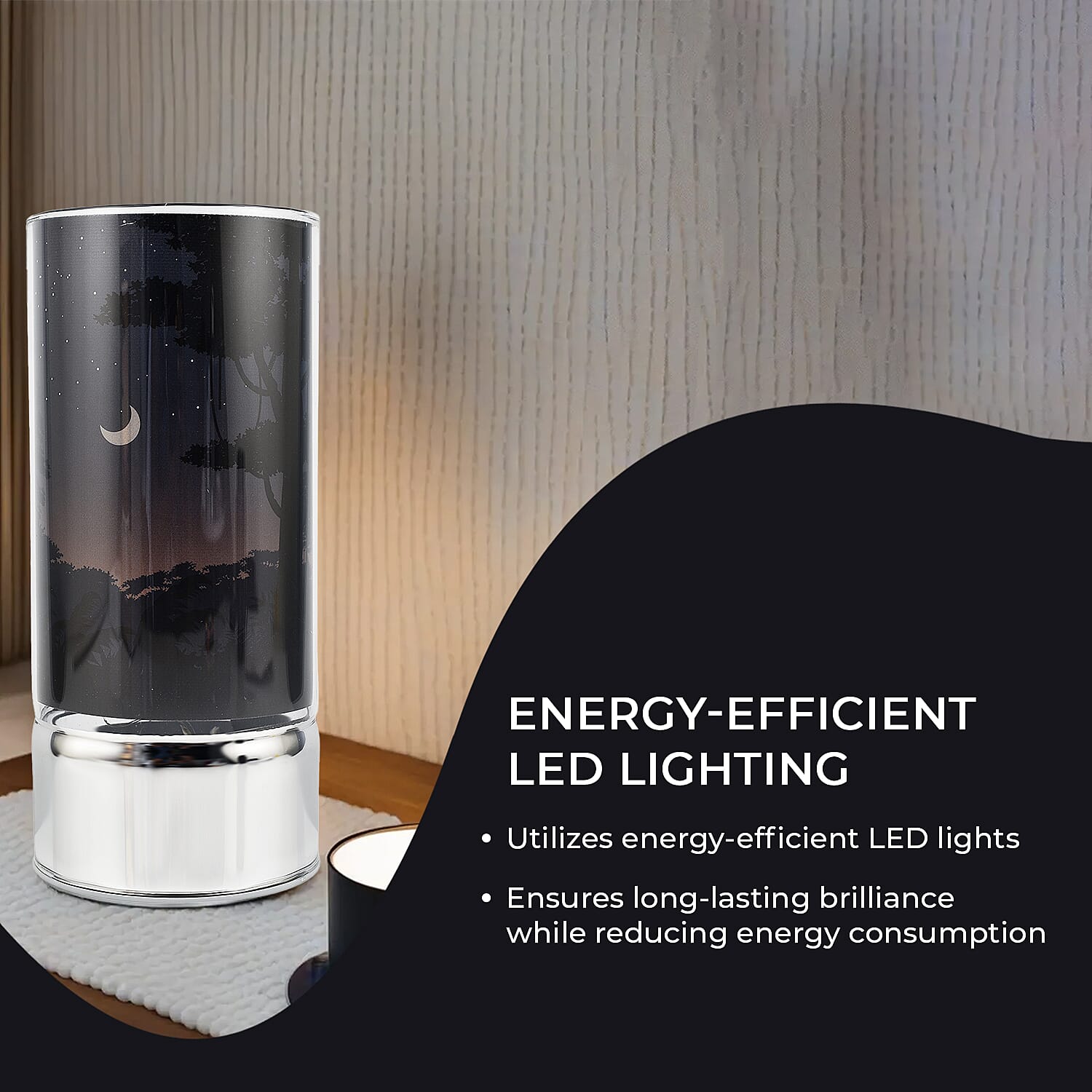 LED Tube Table Lamp (Battery Powered, 2 x AA Batteries (Not Included) - Starry Night