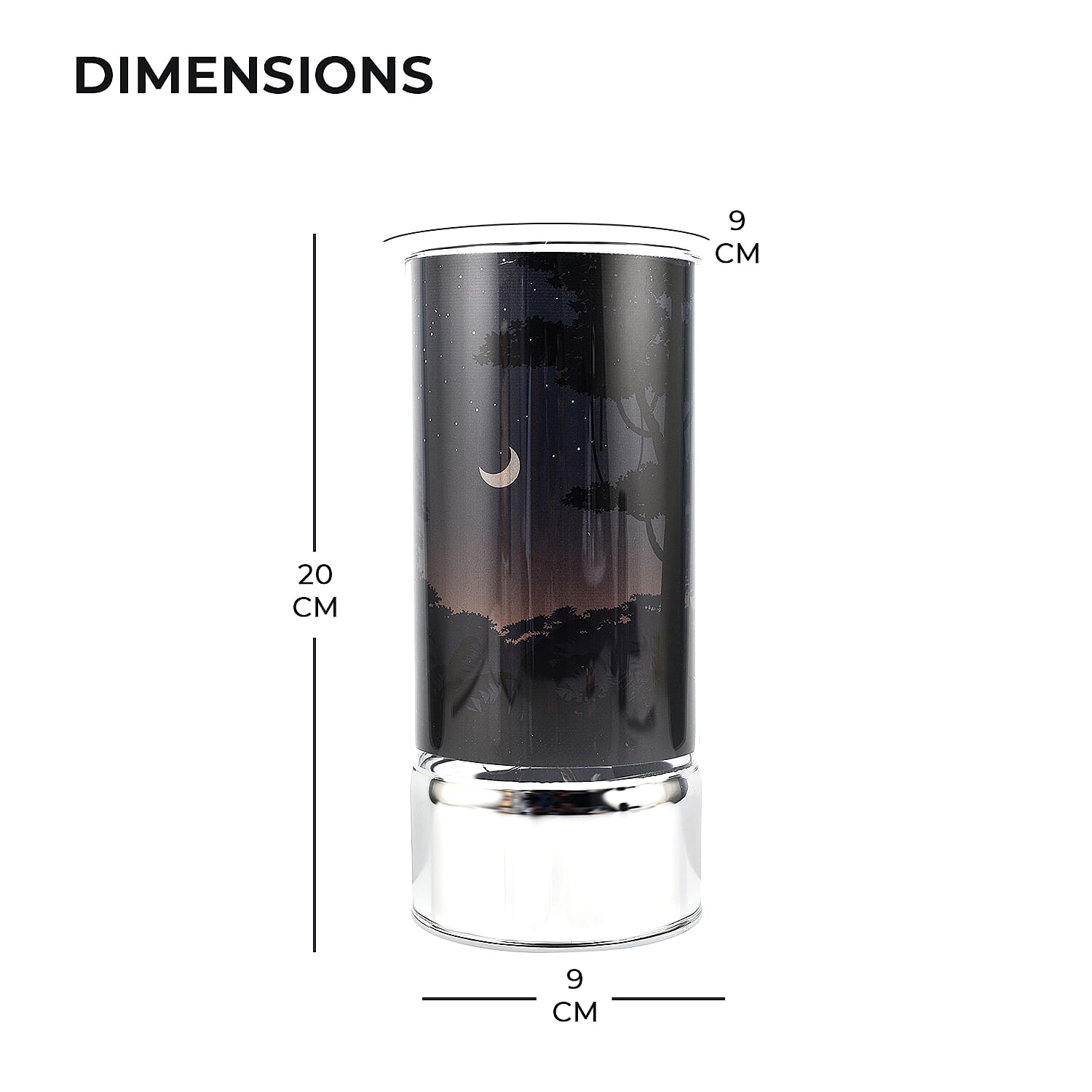 LED Tube Table Lamp (Battery Powered, 2 x AA Batteries (Not Included) - Starry Night