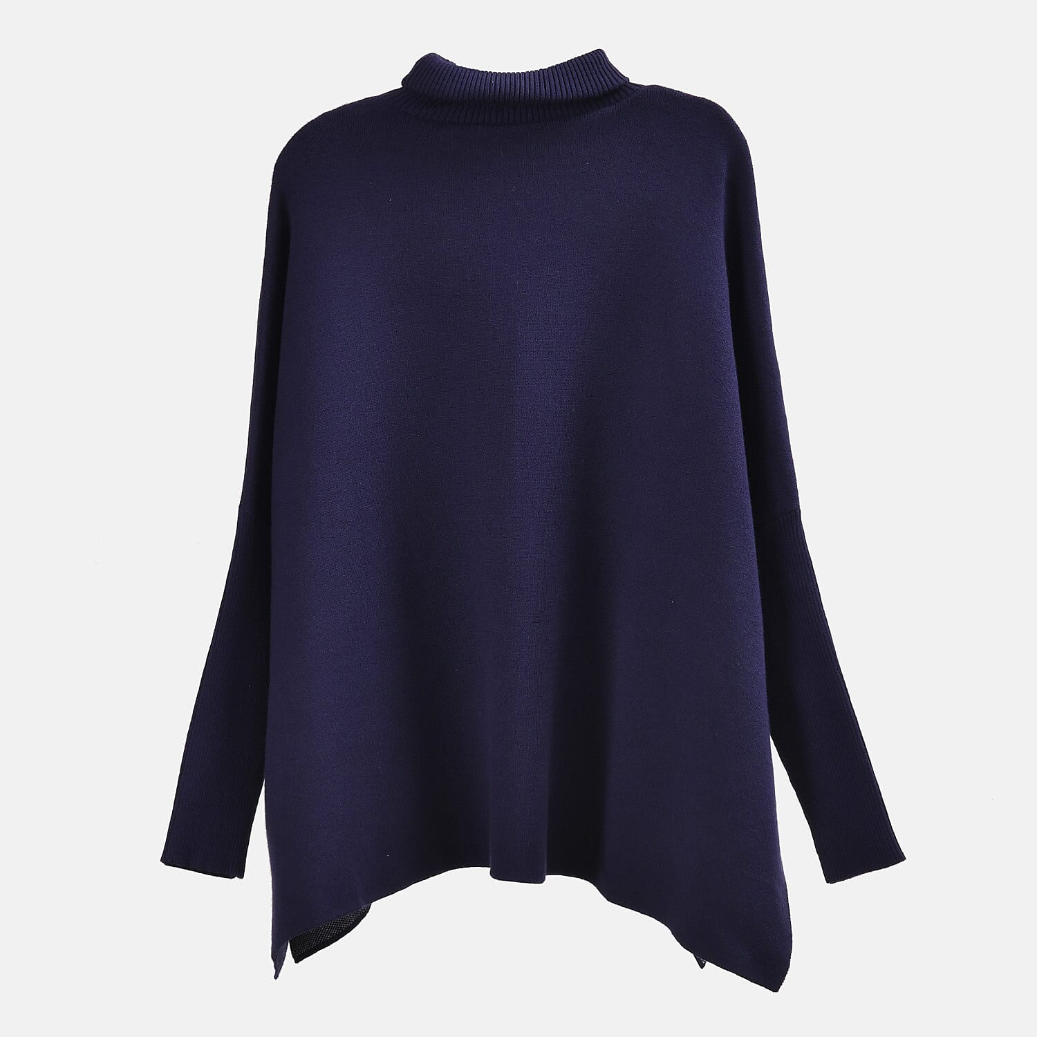 Tamsy Crew Neck Leaf Pattern Stripe Jumper (Size Upto 18) - Blue - White 50% Viscose