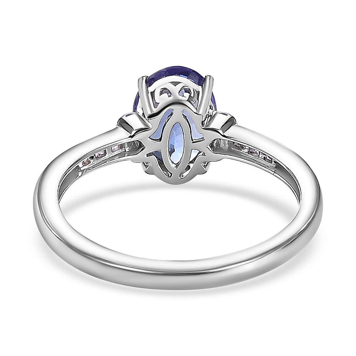 9K White Gold Premium Quality Tanzanite & Diamond Ring 1.53 Ct