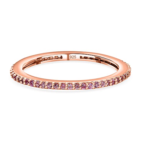 Pink Sapphire Tennis Ring in 18K Vermeil Rose Gold Plated Sterling Silver 0.40 Ct Pink Sapphire Tennis Ring in 18K Vermeil Rose Gold Plated Sterling Silver 0.40 Ct