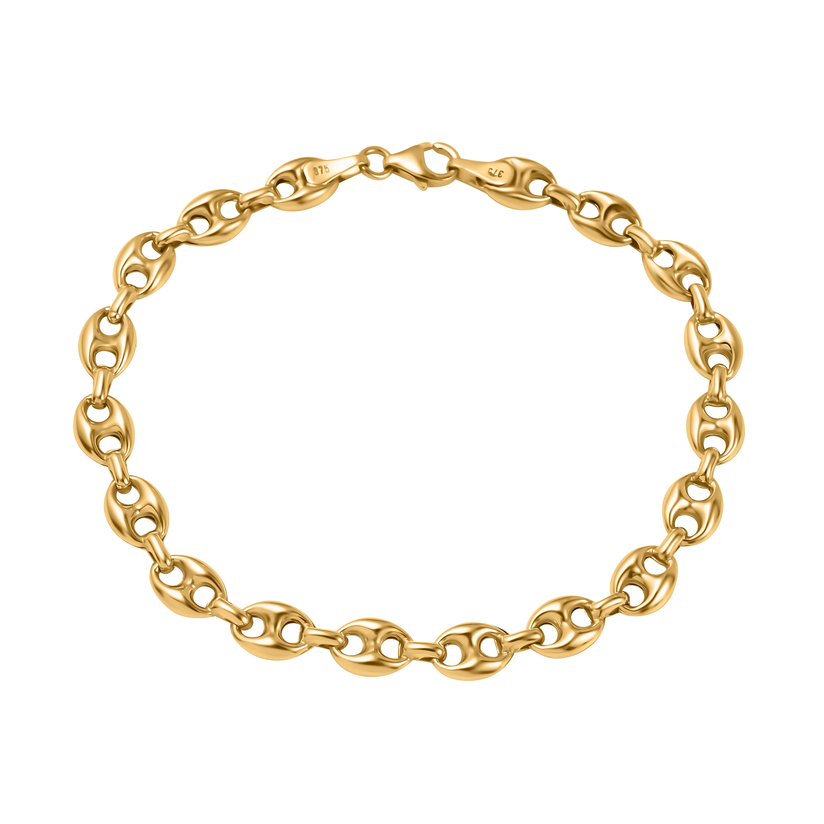 Hatton Garden Closeout Deal - 9K Yellow Gold Mariner Bracelet (Size - 7.5), Gold Wt. 5.00 Gms