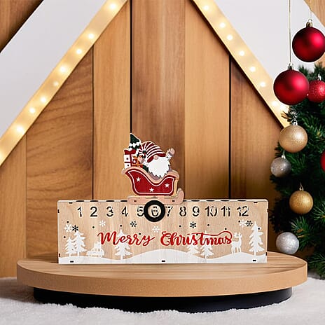 Double-Sided Colour Printing Plywood Calendar Light (Size 40x3x25 cm) - Multi