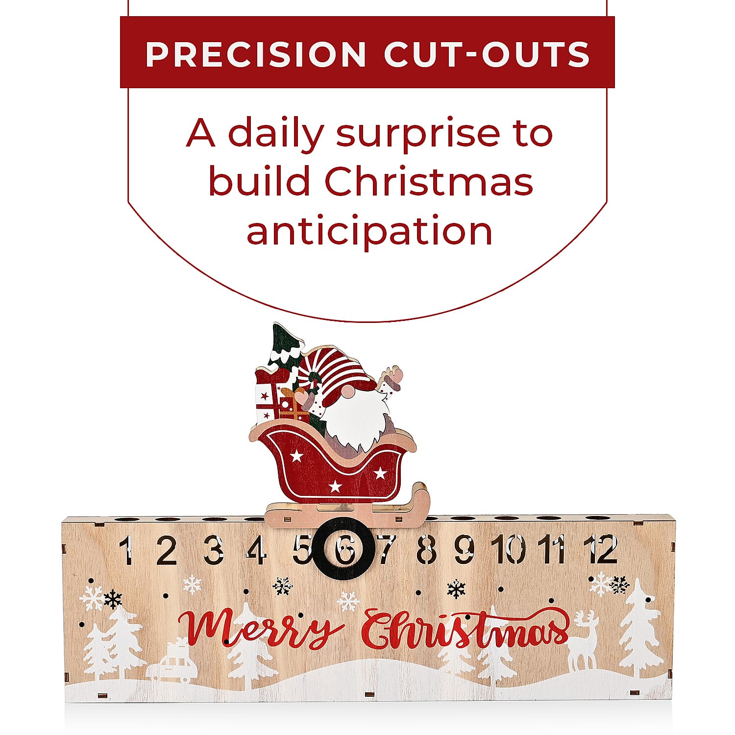 Double-Sided Colour Printing Plywood Calendar Light (Size 40x3x25 cm) - Multi