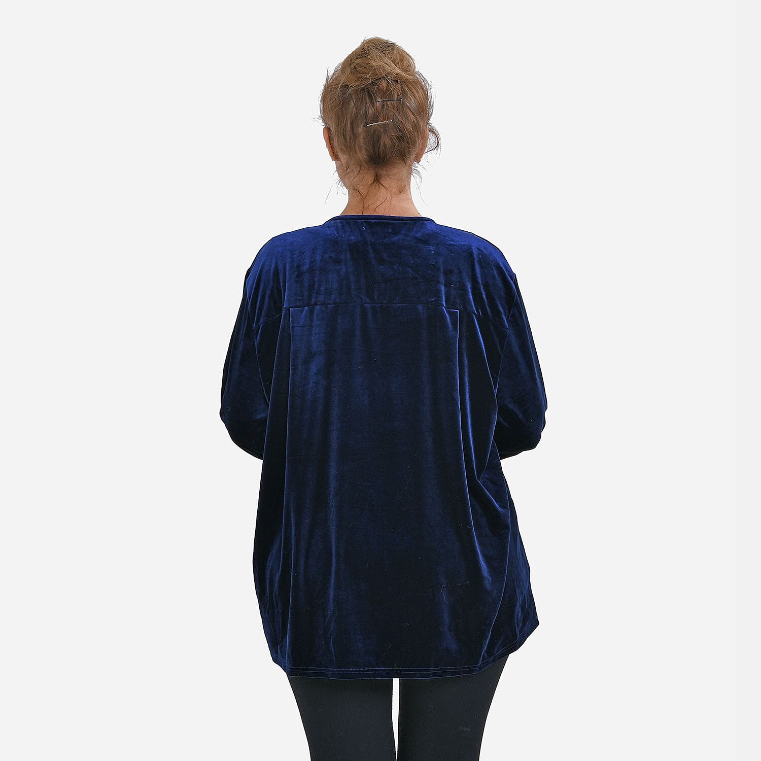 Luxury Velvet V-Neck Blouse - Black