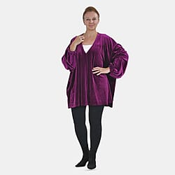 Luxury Velvet V-Neck Blouse - Black