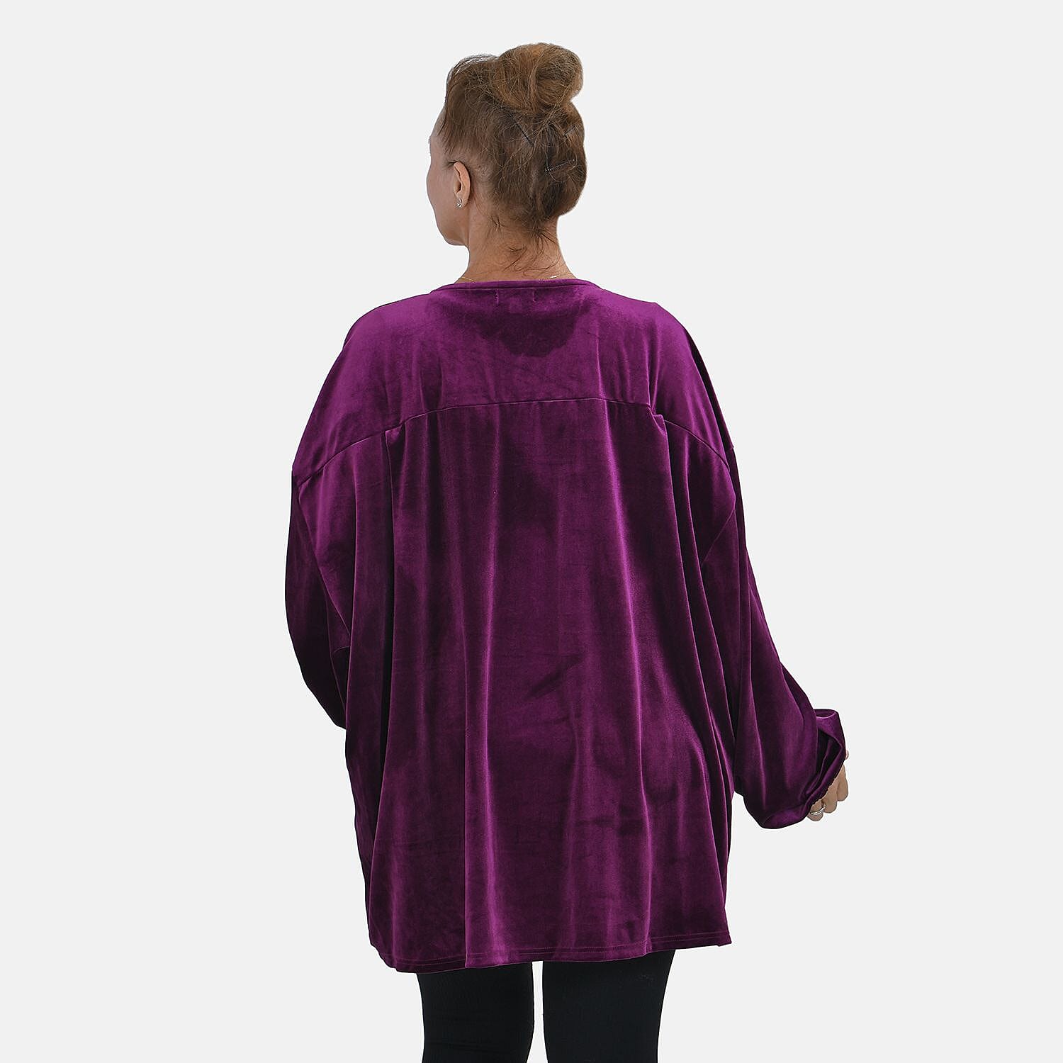 Luxury Velvet V-Neck Blouse - Black