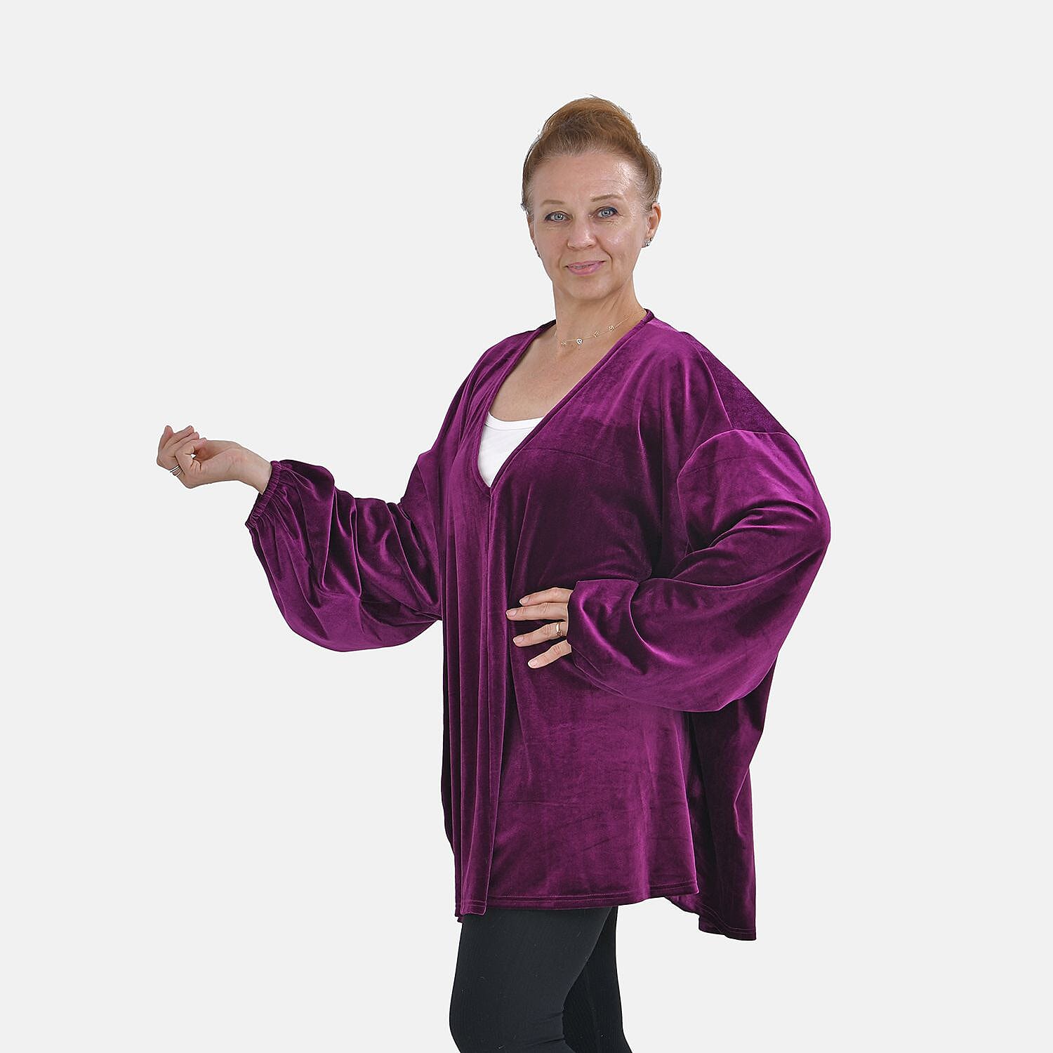 Luxury Velvet V-Neck Blouse - Black