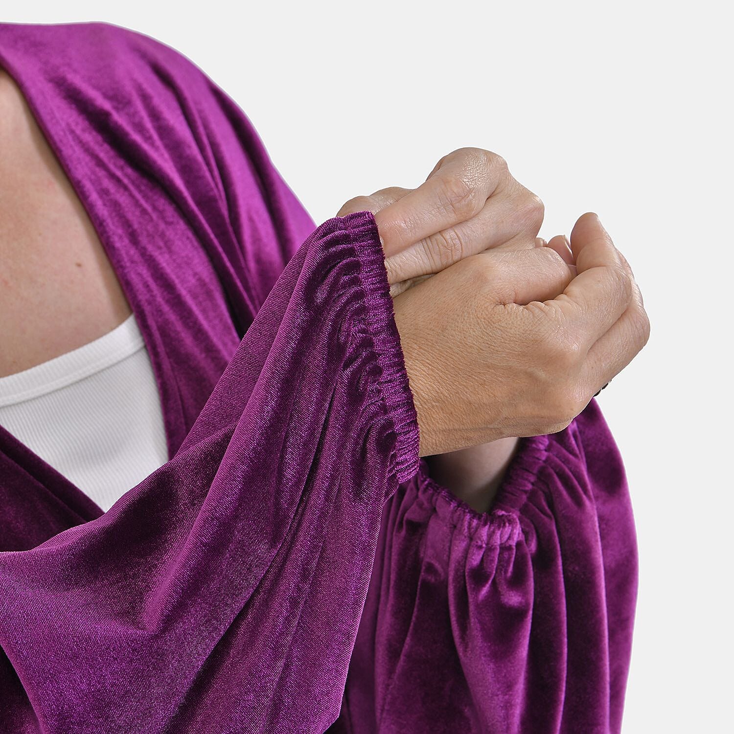 Luxury Velvet V-Neck Blouse - Black