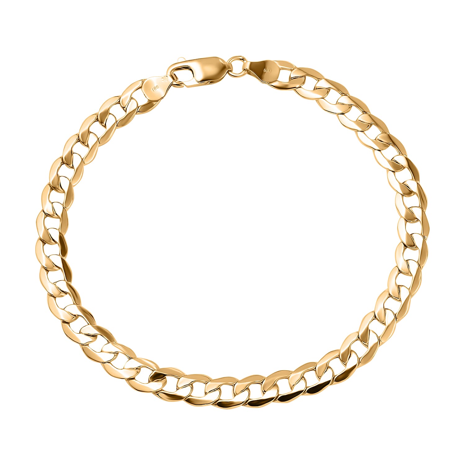 Hatton Garden Closeout- 18K Yellow Gold Curb Bracelet (Size - 8.5), Gold Wt. 6.30 Gms