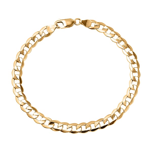 Hatton Garden Closeout 18K Yellow Gold Curb Bracelet (Size 8.5
