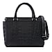 RIVER Genuine Crocodile Leather Bag with Zipper Closure - Black