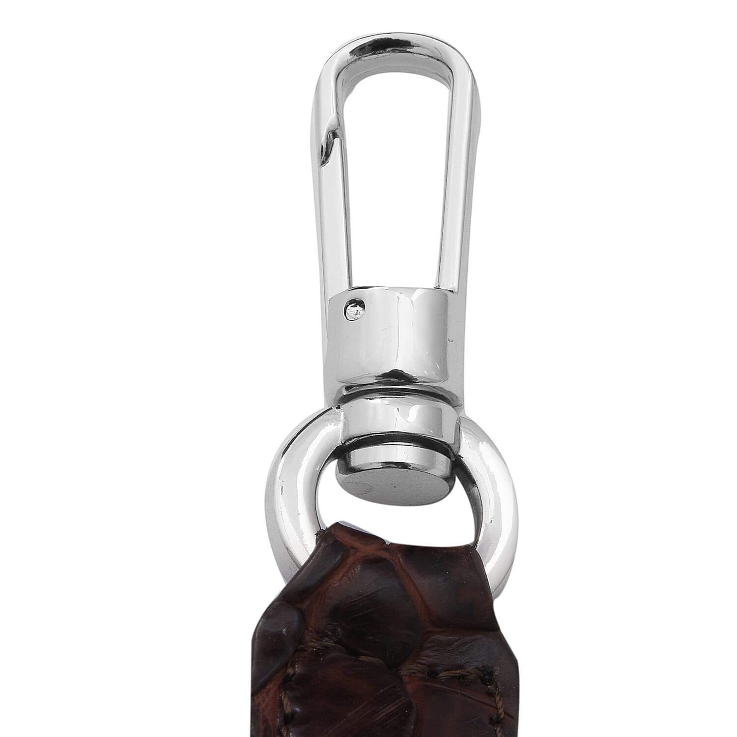 RIVER 100% Genuine Crocodile Leather Bag with Zipper Closure (25x21x11Cm) - Brown