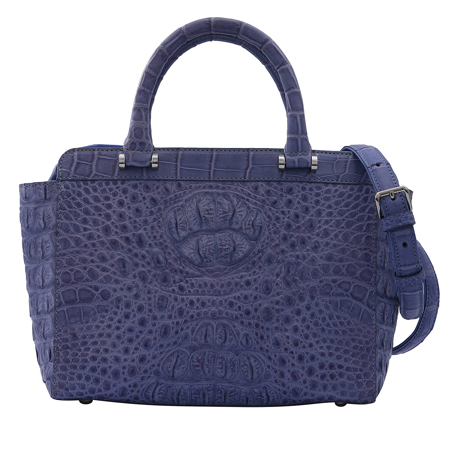RIVER 100% Genuine Crocodile Leather Bag with Zipper Closure (Size 25x21x11Cm) - Lavender