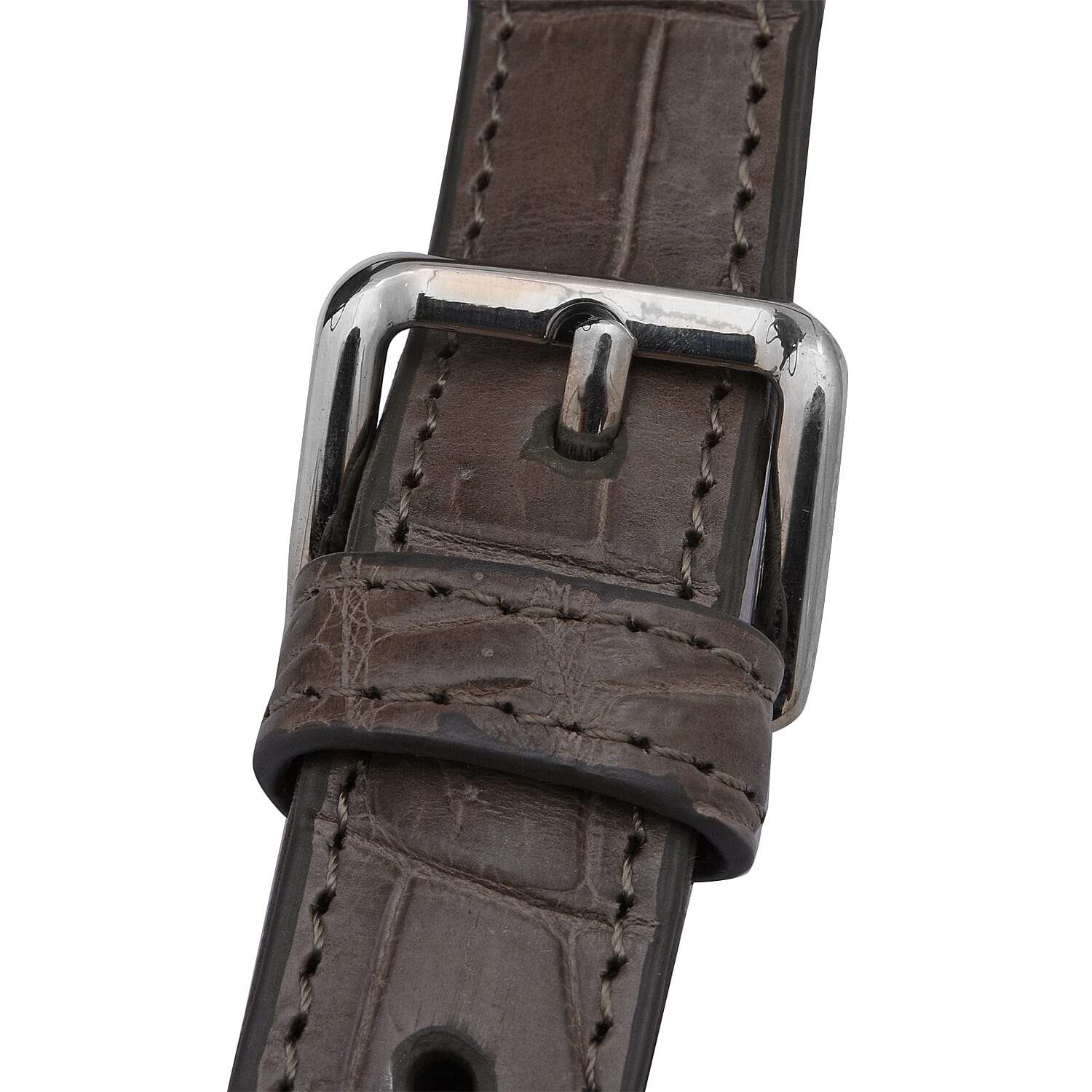 RIVER 100% Genuine Crocodile Leather Bag with Zipper Closure (Size 25x21x11Cm) - Taupe Green