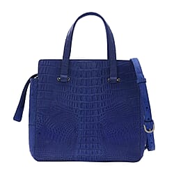 RIVER Genuine Crocodile Leather Bag with Zipper Closure - Purple