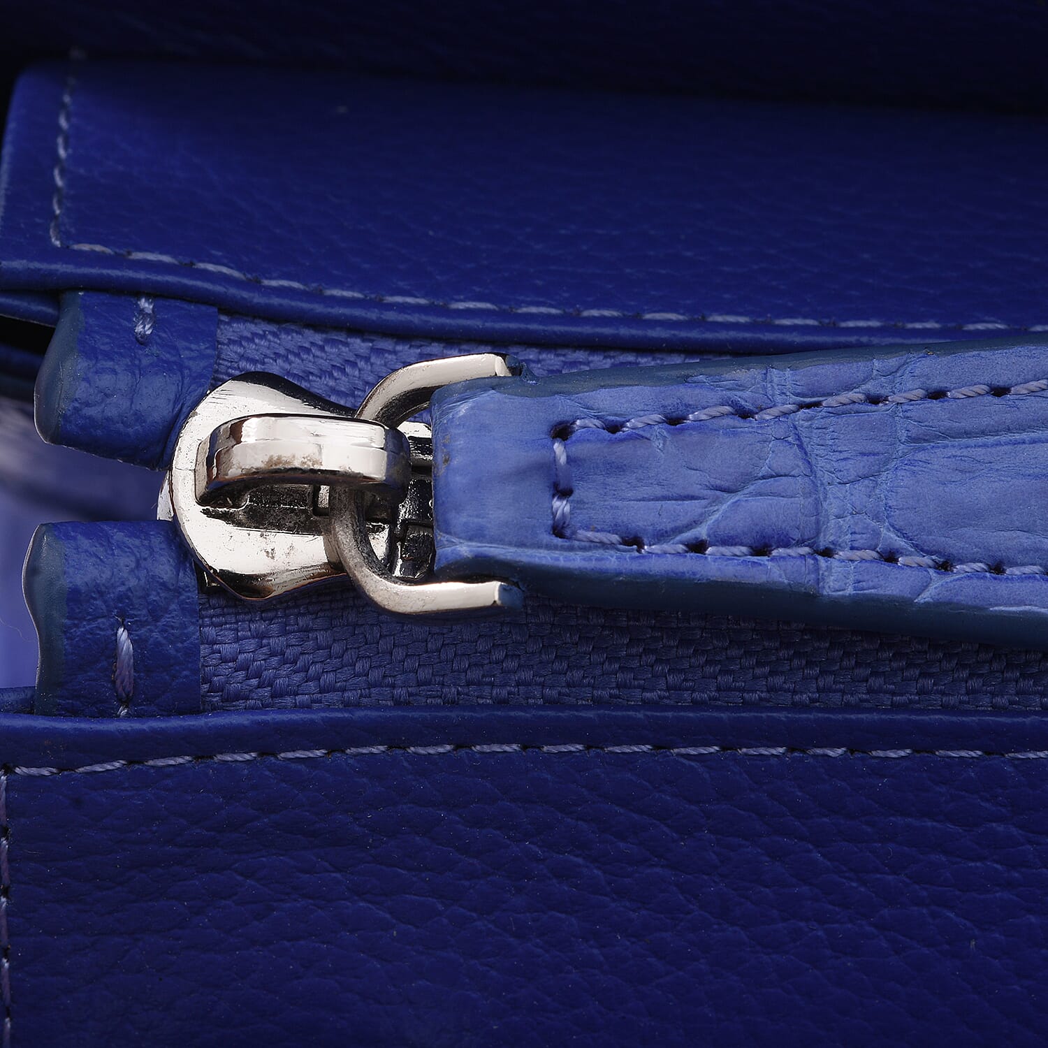 RIVER 100% Genuine Crocodile Leather Bag with Zipper Closure (Size 23x22x15Cm) - Purple