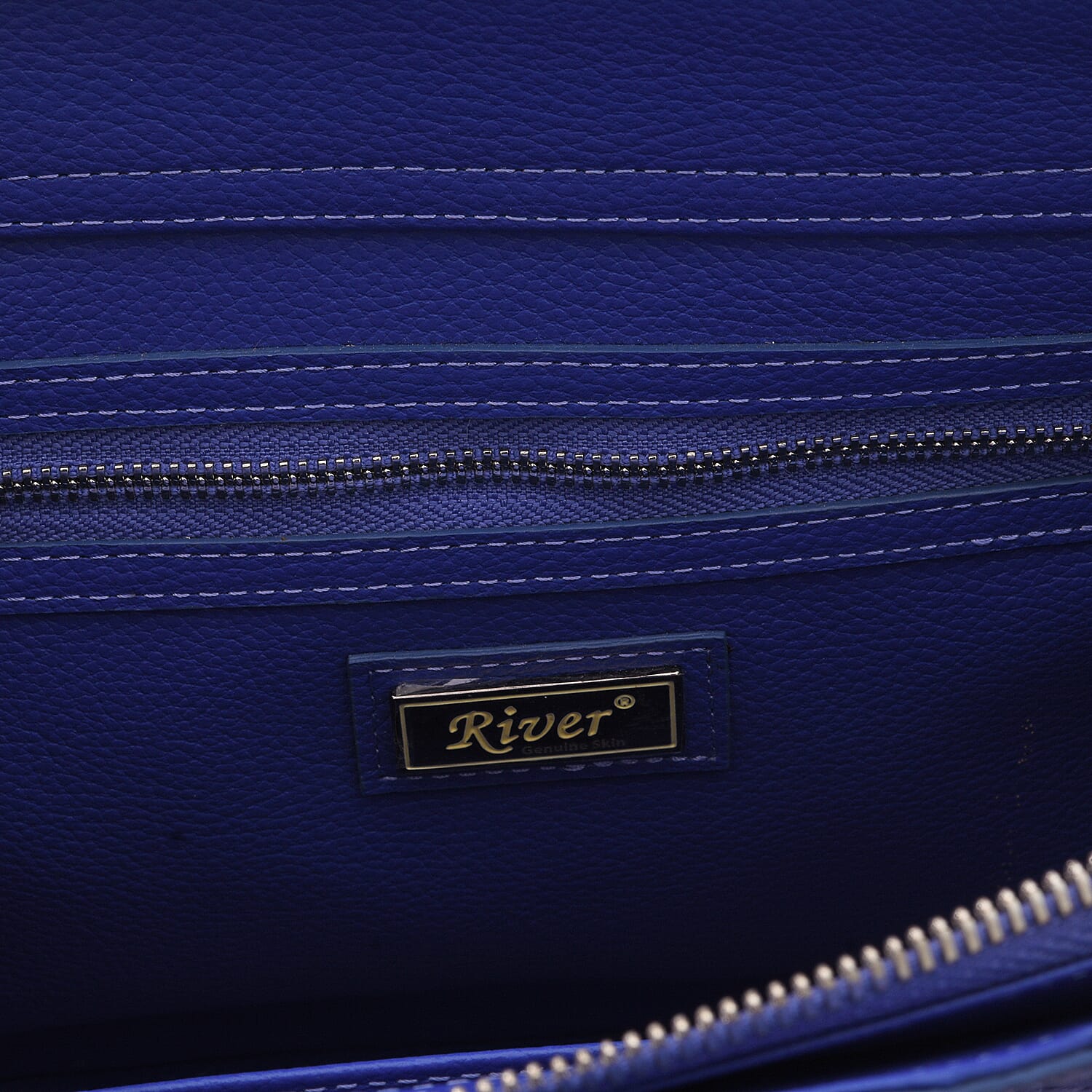 RIVER 100% Genuine Crocodile Leather Bag with Zipper Closure (Size 23x22x15Cm) - Purple