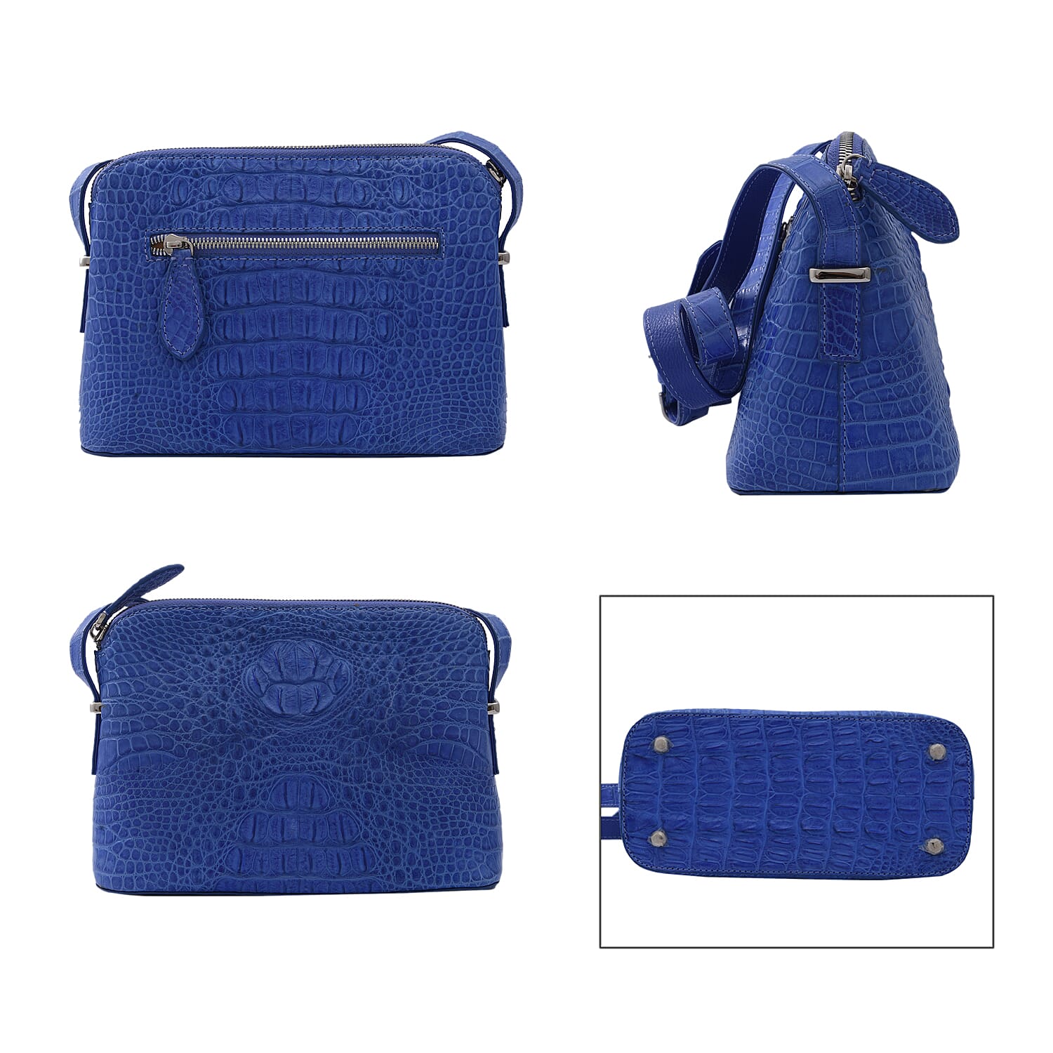 Close Out Deal - Exotic Crocodile Skin Crossbody Bag (Size 23x17x11Cm) - Lavender