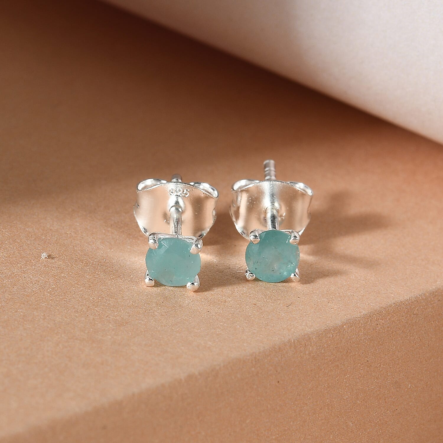 Grandidierite Stud Earrings (with Push Back) in Sterling Silver