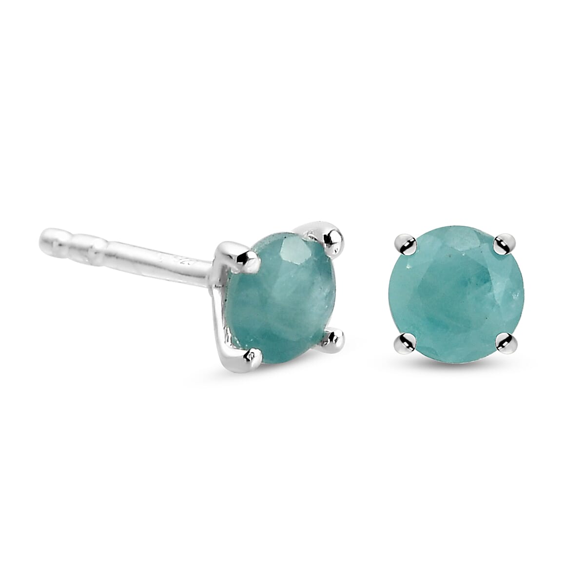 Grandidierite Stud Earrings (with Push Back) in Sterling Silver