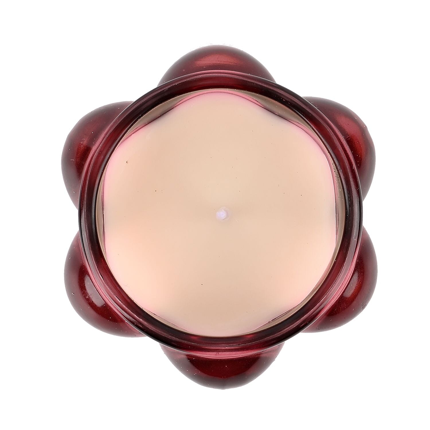 The 5th Season Coloured Glass Aromatherapy Scented Wax Candle (Patchouli - Amber) - Red