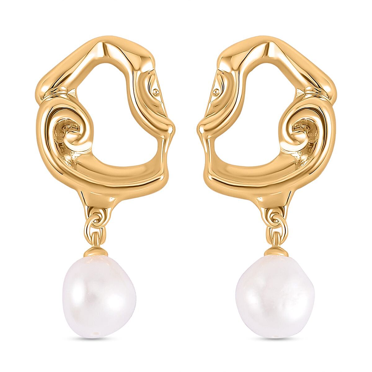 White Fresh Water Pearl Earrings