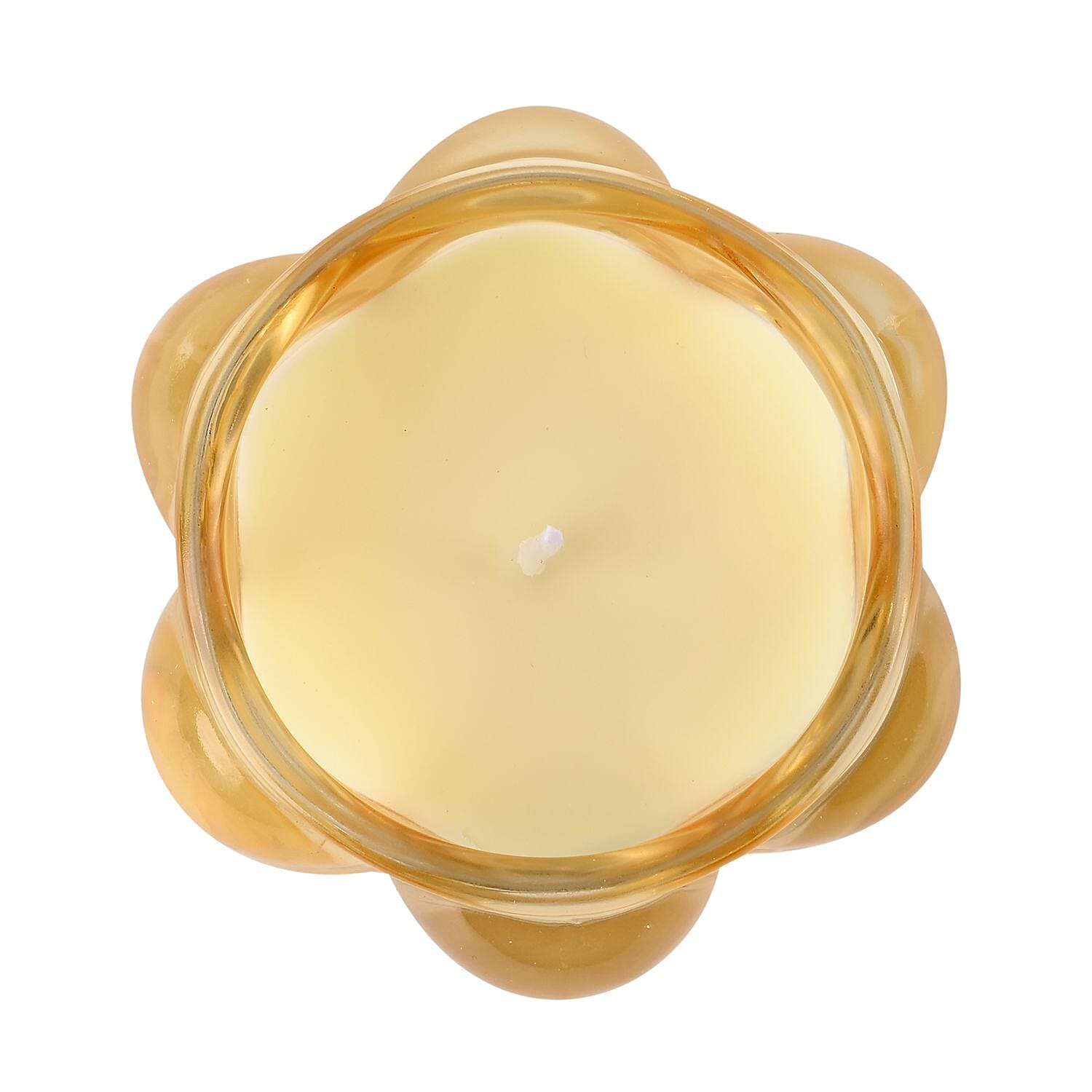 The 5th Season Coloured Glass Aromatherapy Scented Wax Candle (Sandalwood) - Yellow