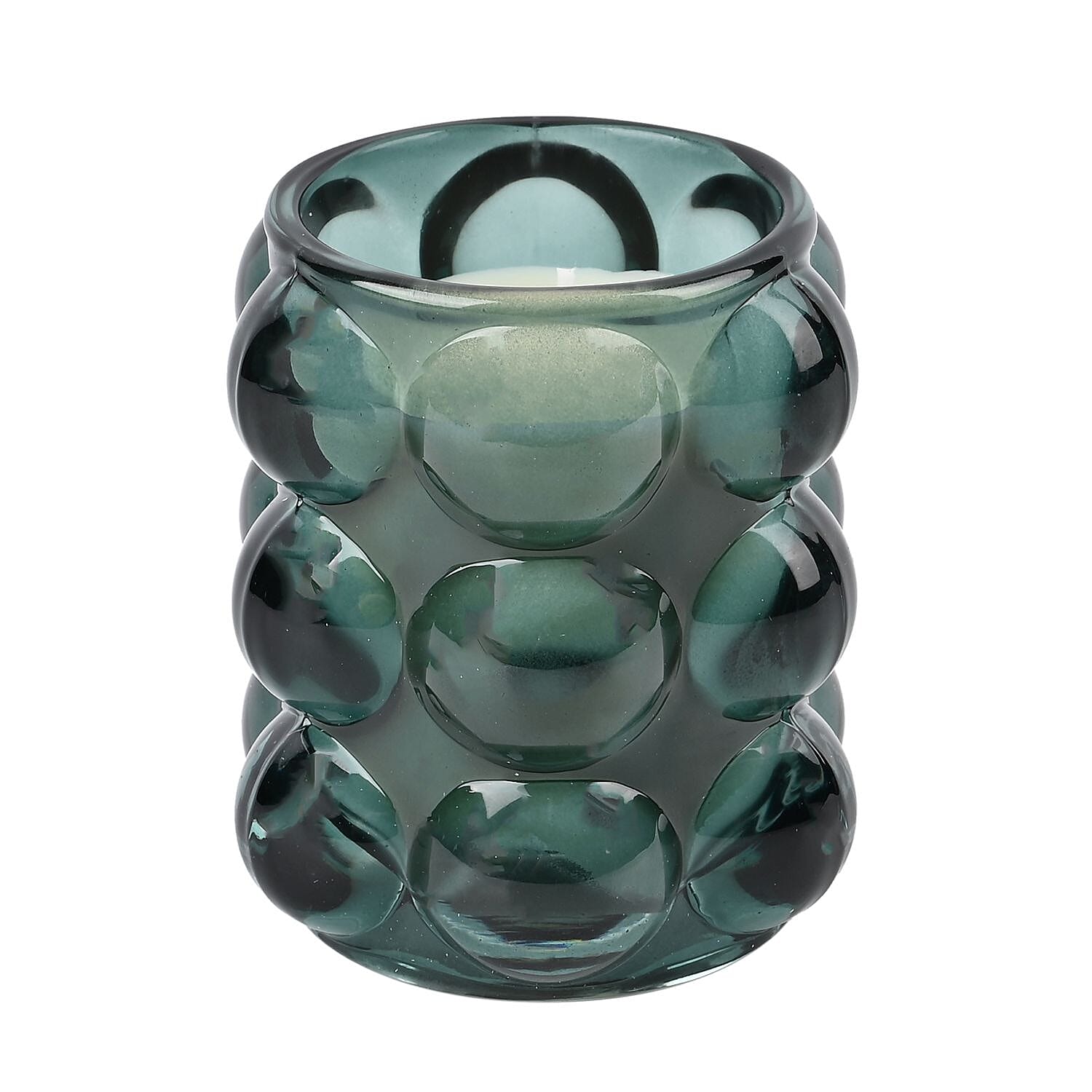 The 5th Season Coloured Glass Aromatherapy Scented Wax Candle (Vanilla) - Green