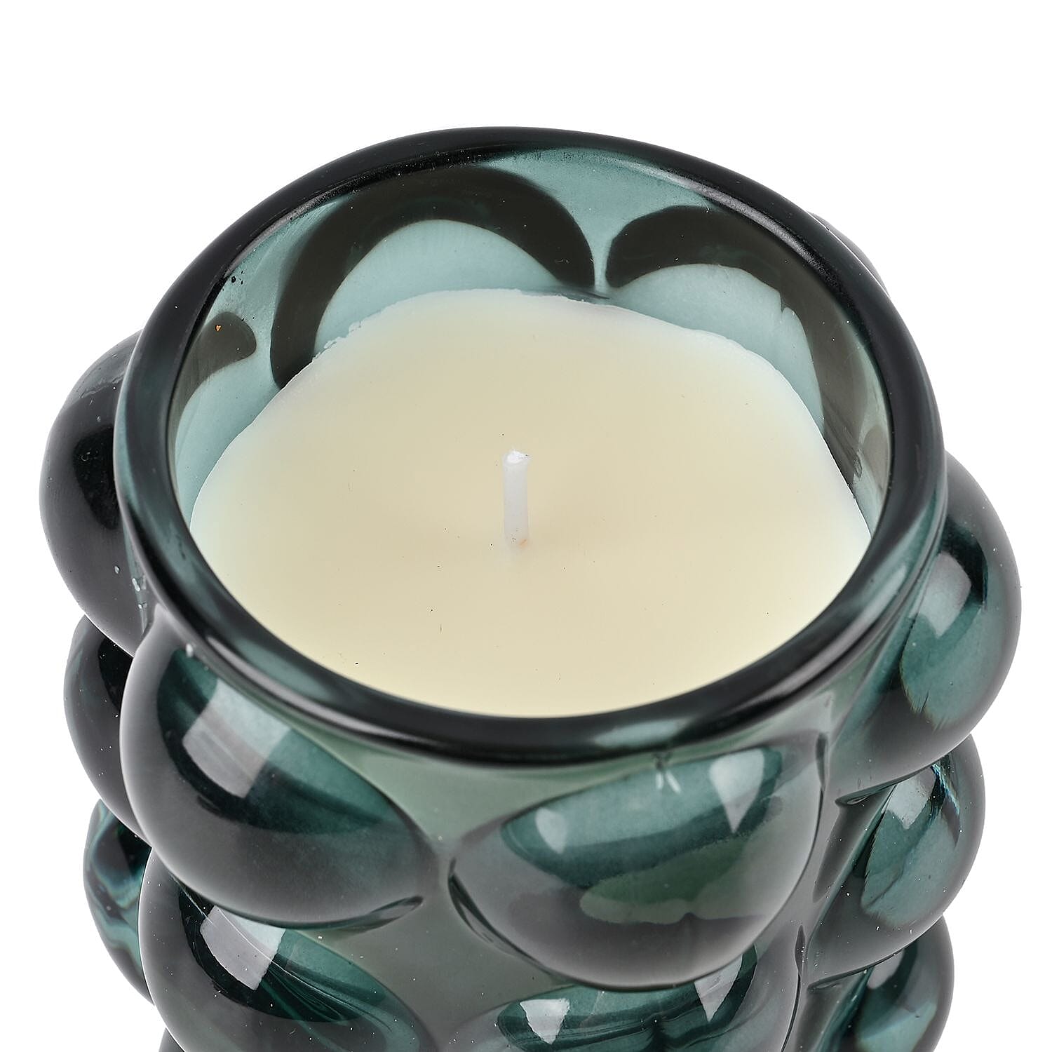 The 5th Season Coloured Glass Aromatherapy Scented Wax Candle (Vanilla) - Green