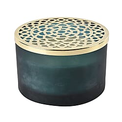 The 5th Season Frosted Glass Aromatherapy Scented Wax Candle with Lid - Yellow 650g