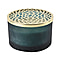 The 5th Season Frosted Glass Aromatherapy Scented Wax Candle with Lid (Vanilla) - Blue - 46 Hrs