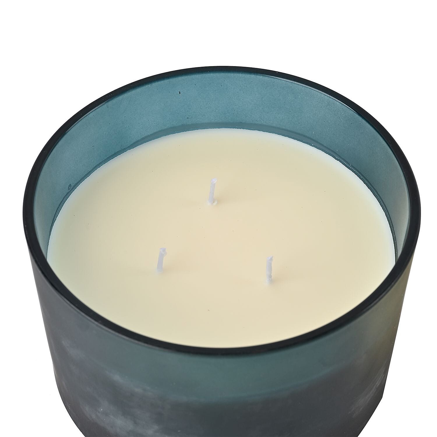  The 5th Season Frosted Glass Aromatherapy Scented Wax Candle with Lid (Vanilla) - Blue - 46 Hrs