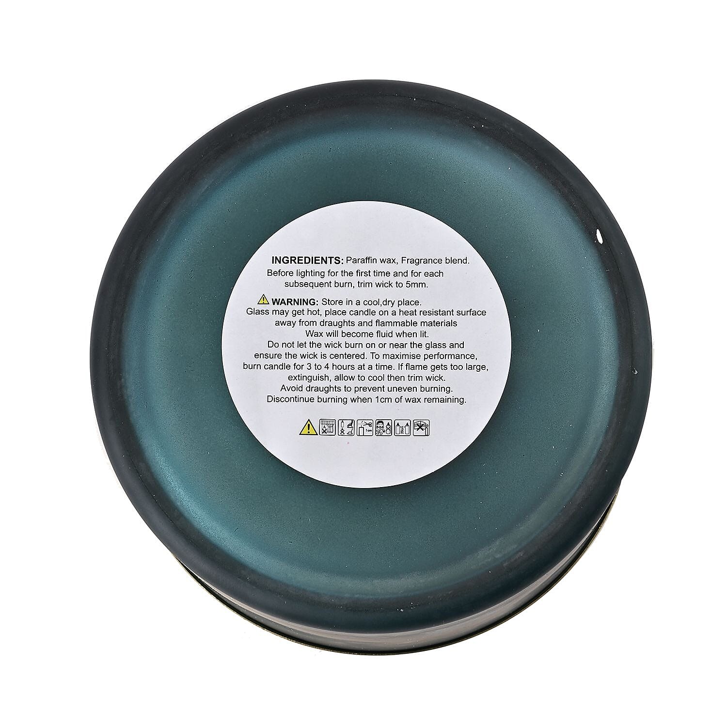  The 5th Season Frosted Glass Aromatherapy Scented Wax Candle with Lid (Vanilla) - Blue - 46 Hrs