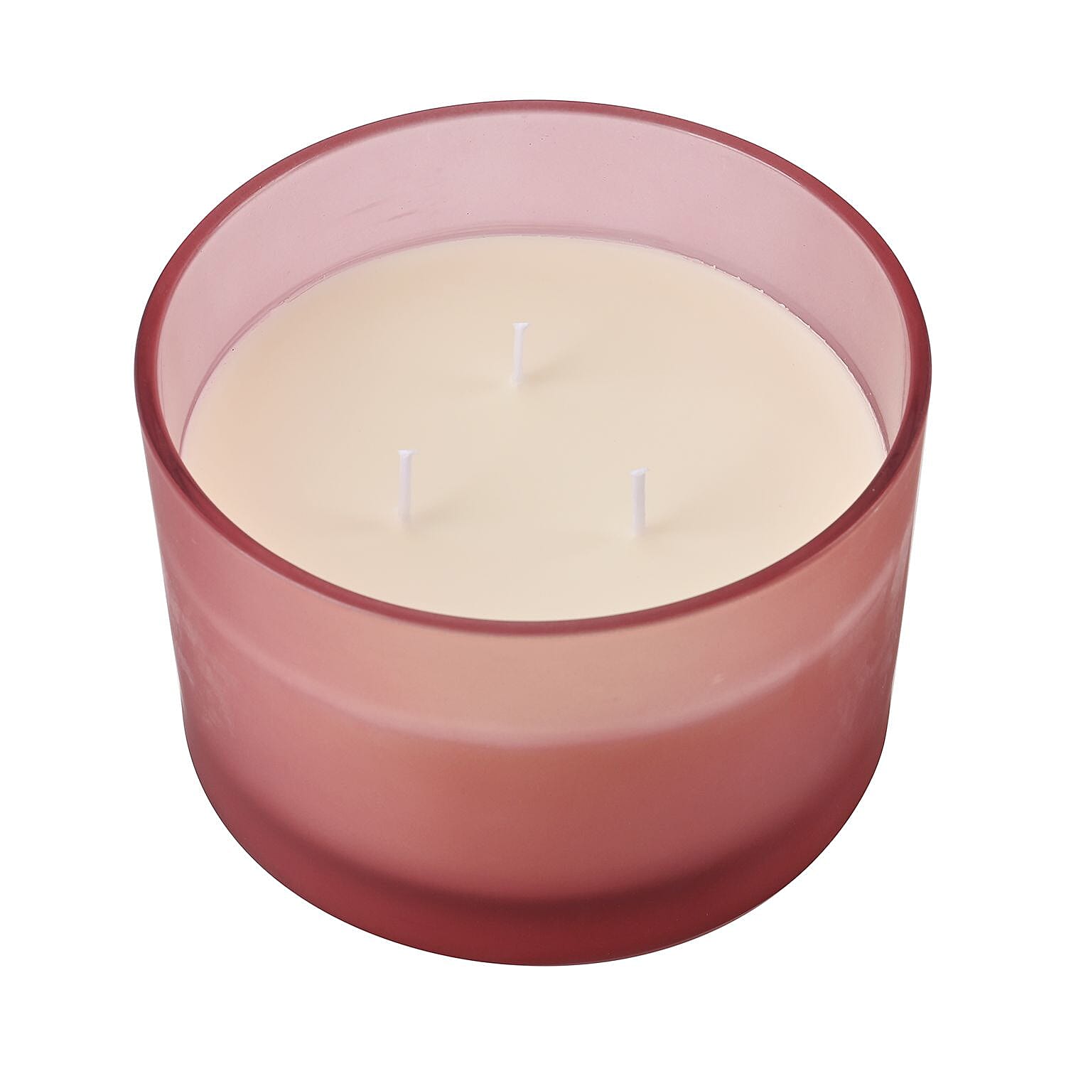 The 5th Season Frosted Glass Aromatherapy Scented Wax Candle with Lid (Sugar Rasberry) - Pink 650g