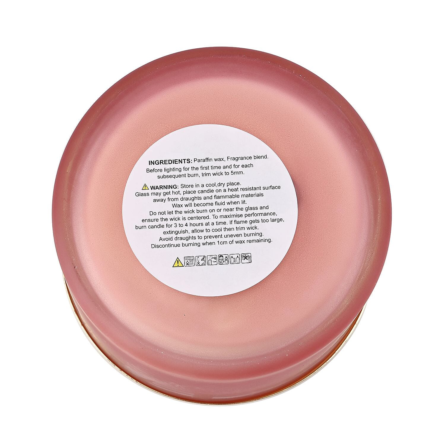 The 5th Season Frosted Glass Aromatherapy Scented Wax Candle with Lid (Sugar Rasberry) - Pink 650g