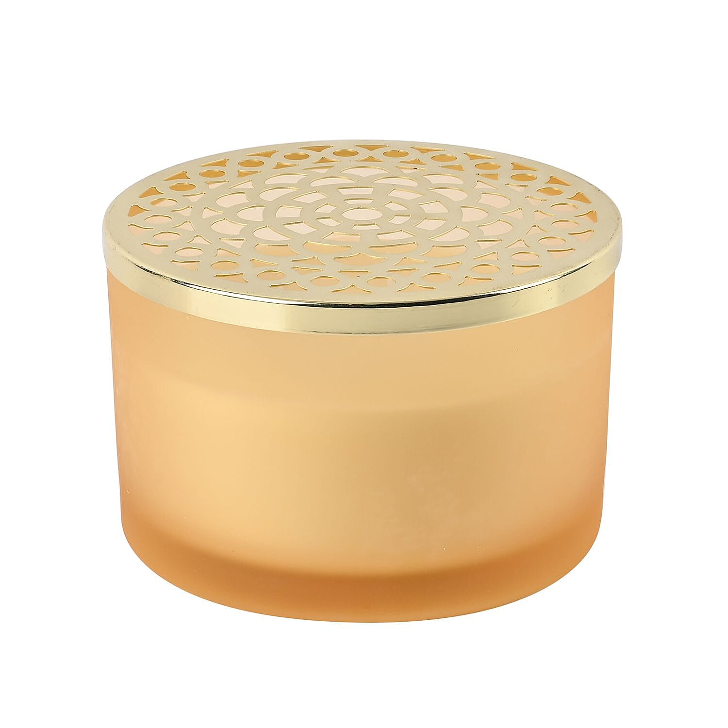 The 5th Season Frosted Glass Aromatherapy Scented Wax Candle with Lid - Yellow 650g