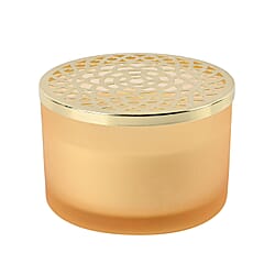The 5th Season Frosted Glass Aromatherapy Scented Wax Candle with Lid - Yellow 650g