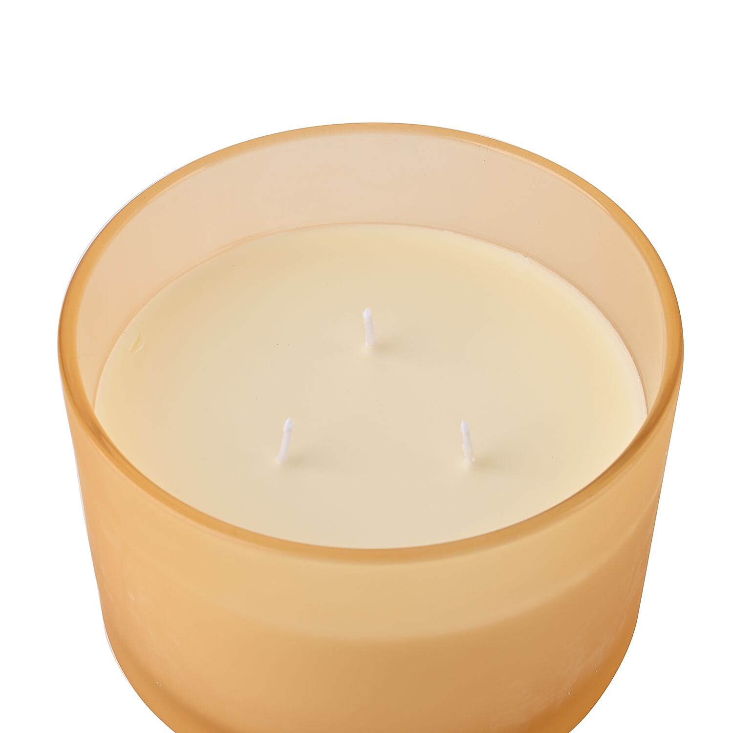 The 5th Season Frosted Glass Aromatherapy Scented Wax Candle with Lid - Yellow 650g