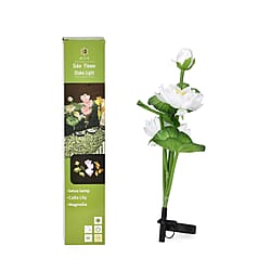Lotus Solar Lamp with 3pcs RGB LEDs - White