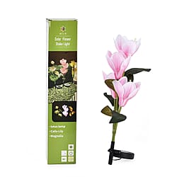 Lotus Solar Lamp with 3pcs RGB LEDs - White