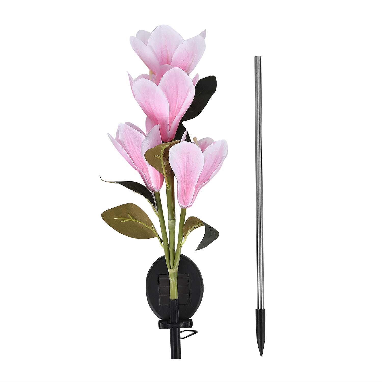 Magnolia solar lamp with 4pcs white LEDs - Pink