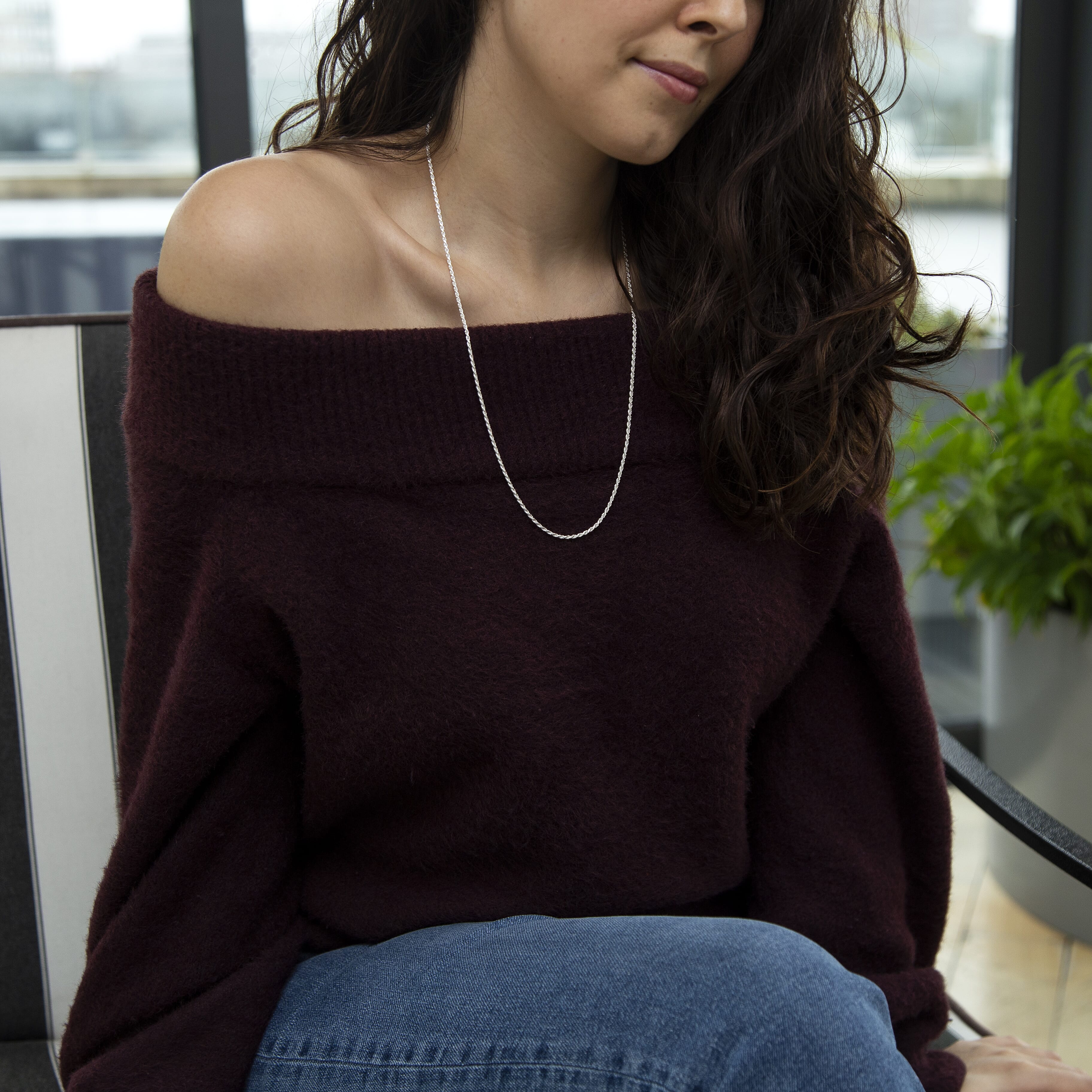 Sterling Silver Chain (Size - 24),  Silver Wt. 7.8 Gms